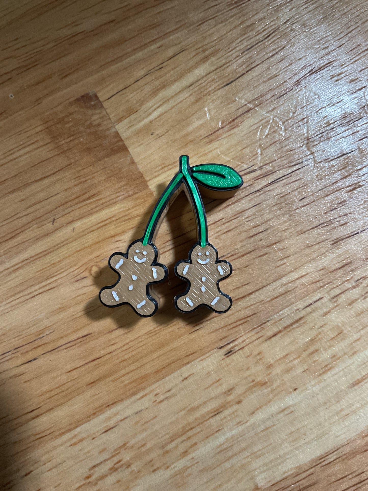 Gingerbread Cherry 3D Straw Topper