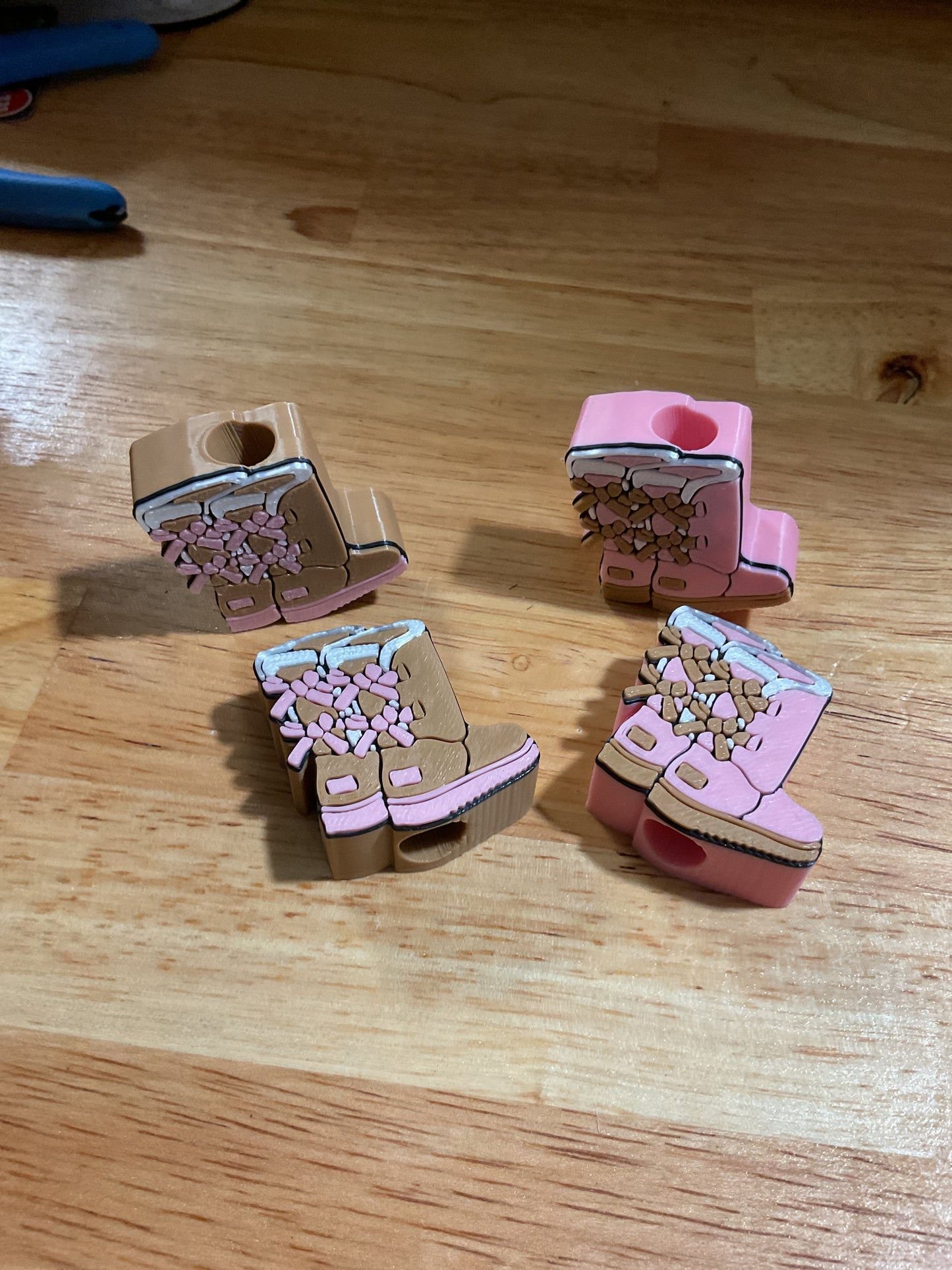 Cozy Boots 3D Straw Toppers